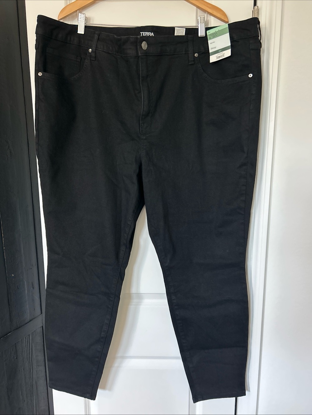 Terra & Sky Women's Core Denim Skinny Jeans,- 26w- NWT- Black- High Rise